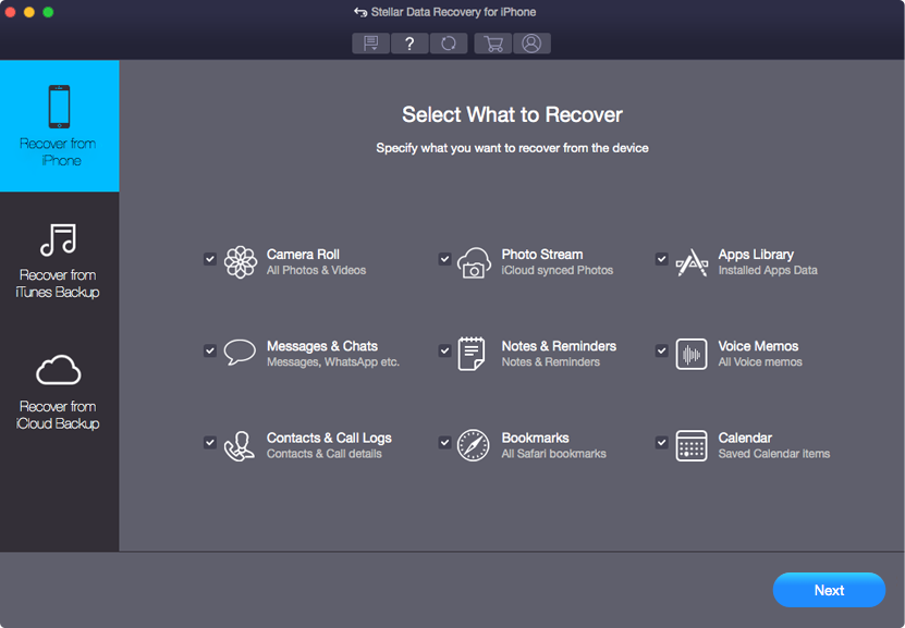 Select What To Recover